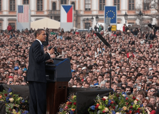 President Obama Giving the Prague Speech (Source: The White House)