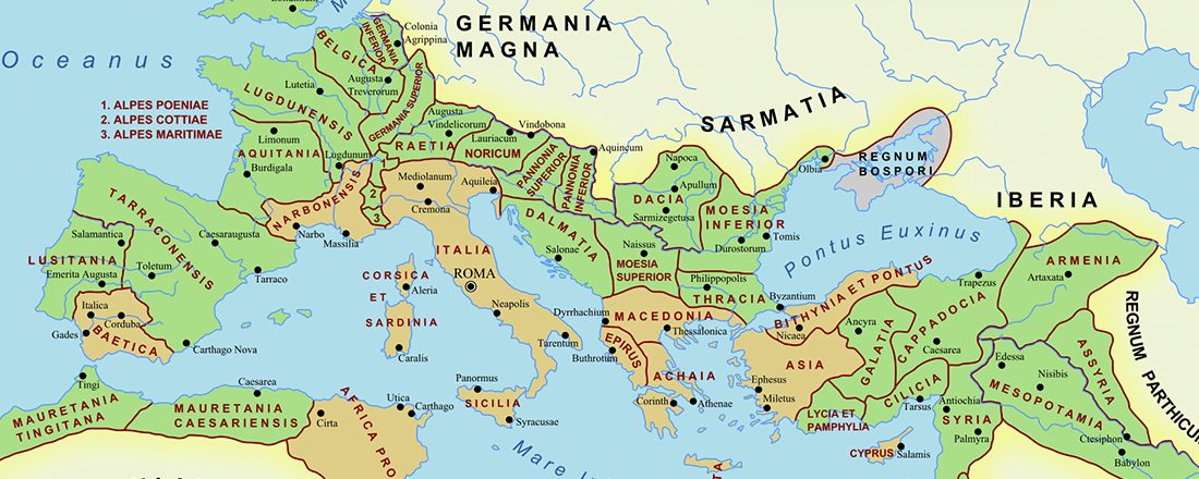 Roman Empire in 117 A.D. (Source: Ancient History Encyclopedia)