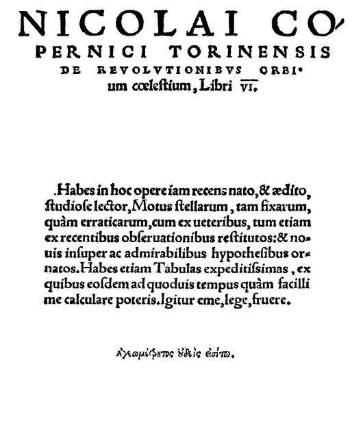 "De revolutionibus orbium coelestium" by Copernicus (Source: Wikimedia Commons)
