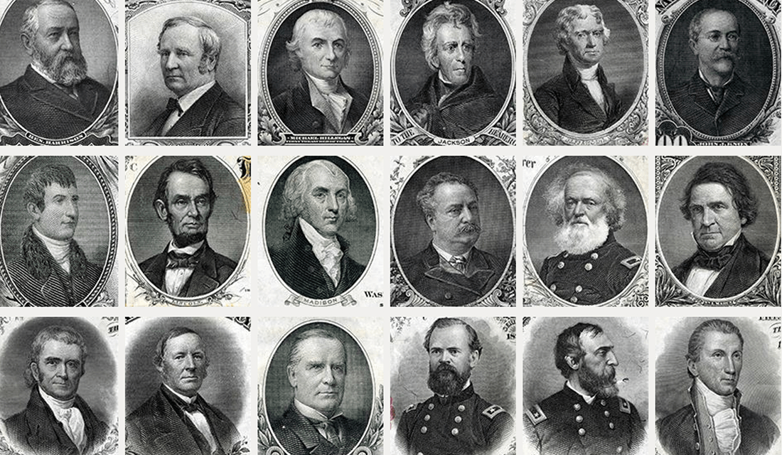 Portraits from U.S. Bank Notes (Source: National Numismatic Collection, Smithsonian Institution)
