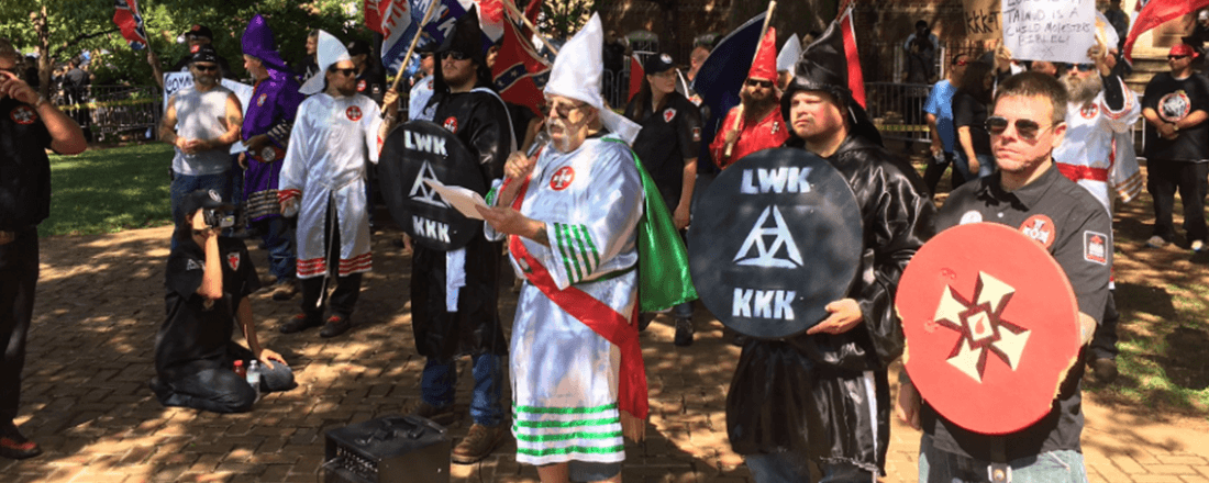 Klan Members in Charlottesville, VA (Source: WJLA/Fox23Maine)
