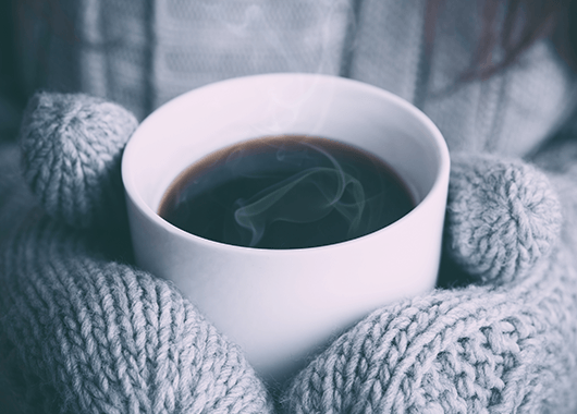 Coffee Wrapped in Mittens