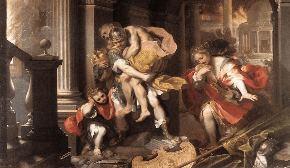 1598 painting titled "Aeneas' Flight from Troy" by Federico Barocci (Source: Galleria Borghese/Wikimedia Commons)