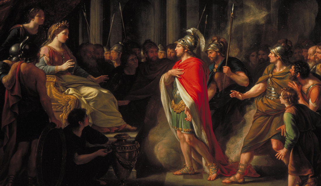 1766 painting titled "The Meeting of Dido and Aeneas" by Nathaniel Dance-Holland (Source: Tate Britain/Wikimedia Commons)