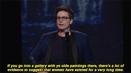 Hannah Gadsby in "Nanette" (Source: textonly/Tumblr)